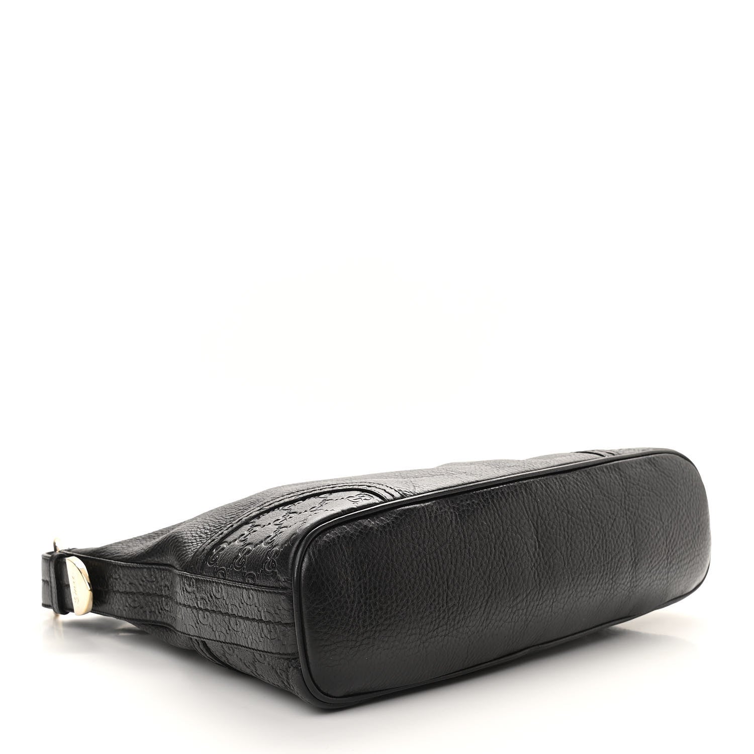 Gucci Pebbled Calfskin Guccissima Trim Medium Signoria Hobo Black 4 of 13