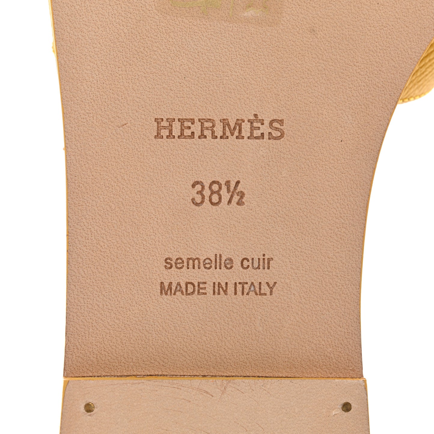 Epsom Oran Sandals 38.5 Jaune Sable