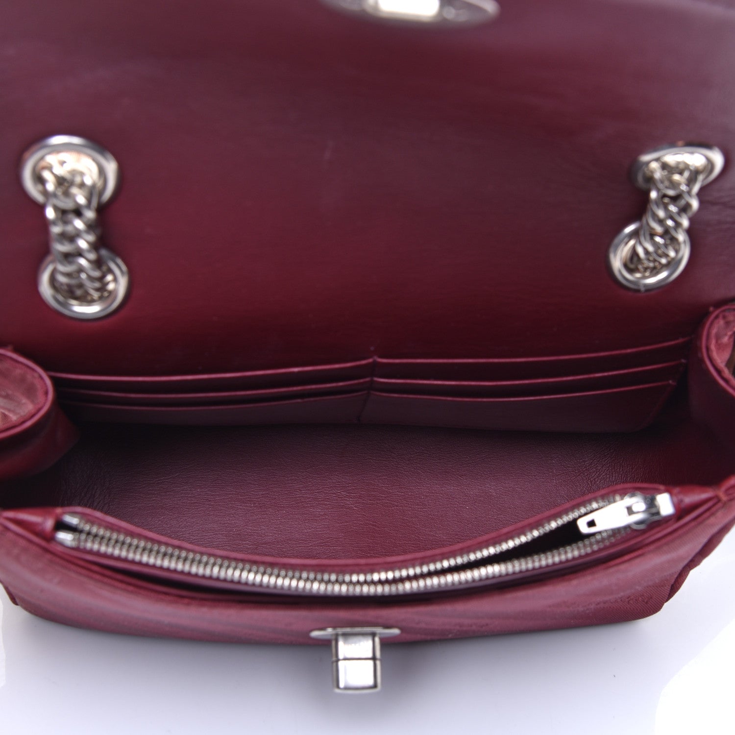 Balenciaga Nylon Jacquard Diagonal Logo Small Scarf Lock Chain Shoulder Bag Rouge Bordeaux Black Beige 5 of 8
