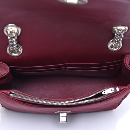 Balenciaga Nylon Jacquard Diagonal Logo Small Scarf Lock Chain Shoulder Bag Rouge Bordeaux Black Beige 5 of 8