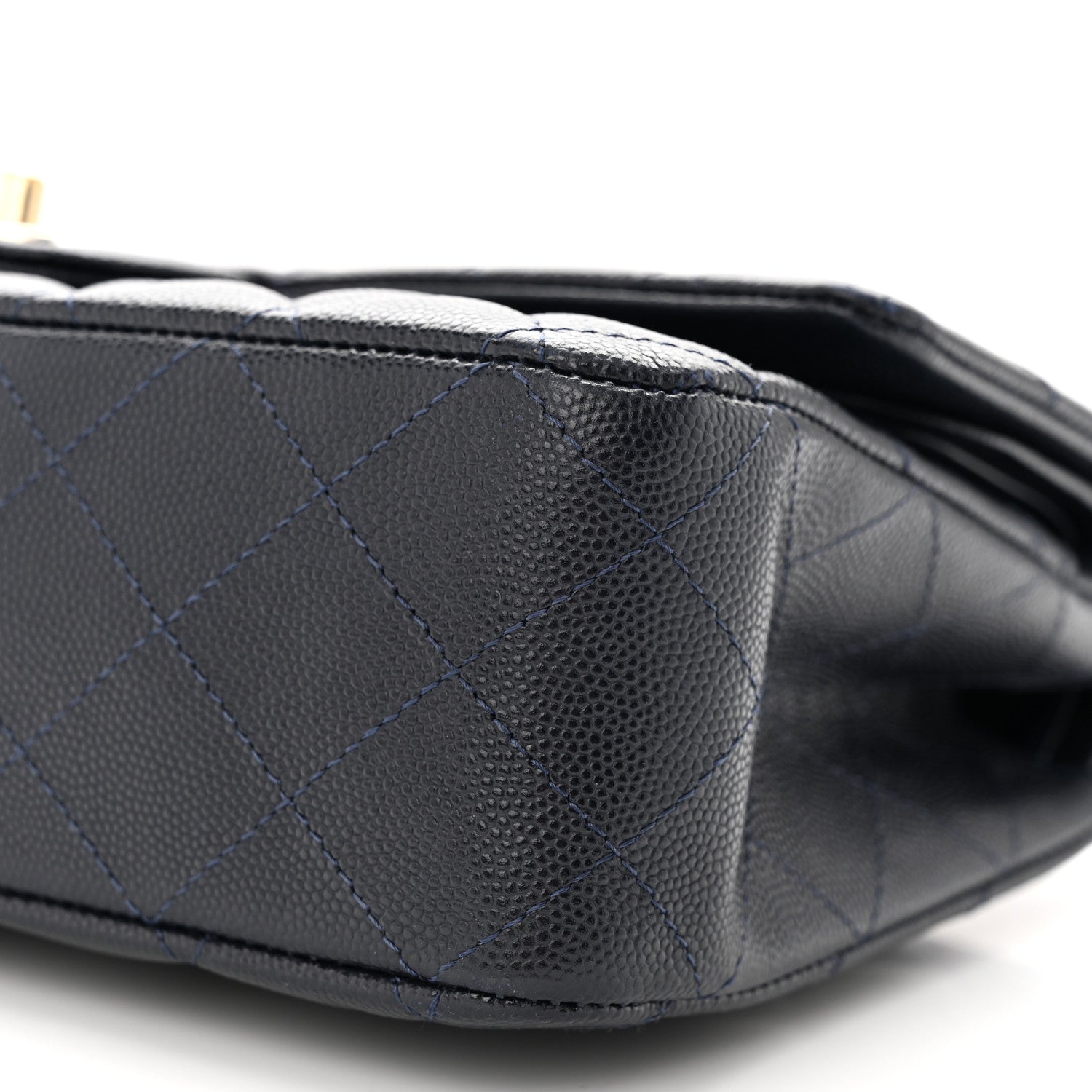 Chanel Caviar Quilted Medium Double Flap Dark Blue 10 of 10