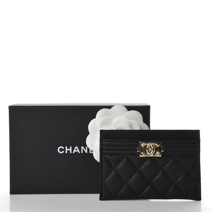 Chanel Caviar Quilted Boy Card Holder Black 8 of 8