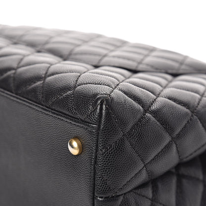 Chanel Caviar Lizard Quilted Medium Coco Handle Flap Black 11 of 11