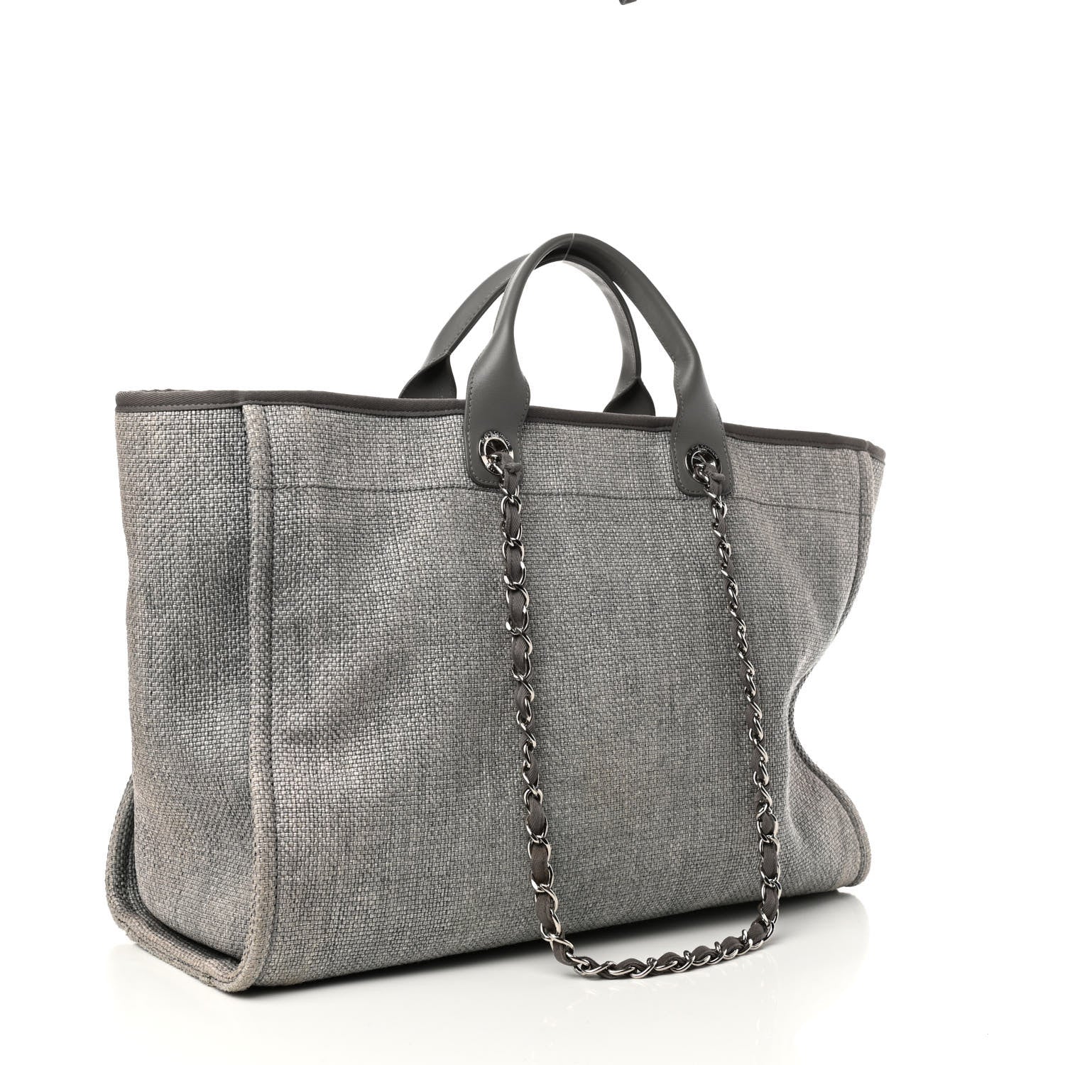 Chanel Canvas Large Deauville Tote Grey 2 of 6