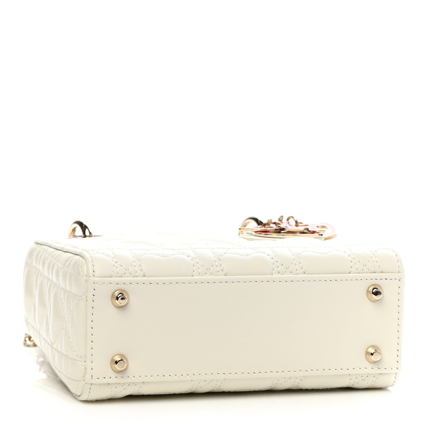 Lambskin Cannage Mini DiorAmour Lady Dior Latte