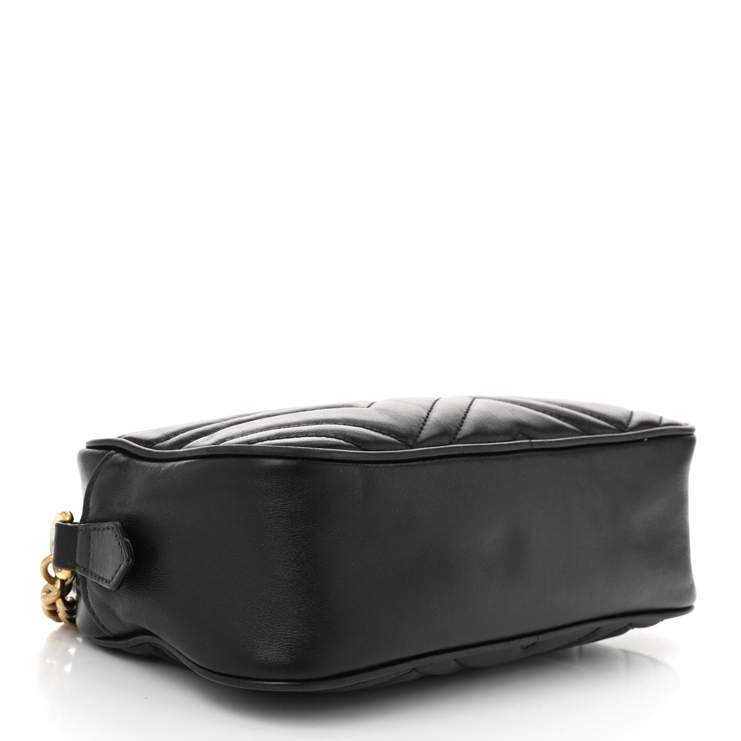 Calfskin Matelasse Small GG Marmont Chain Shoulder Bag Black