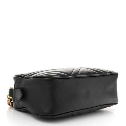 Gucci Calfskin Matelasse Small GG Marmont Chain Shoulder Bag Black 4 of 12