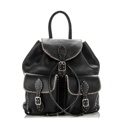 Fendi Calfskin Romano Selleria Drawstring Backpack Brown 1 of 6