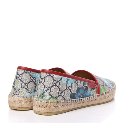 Gucci GG Supreme Monogram Blooms Espadrilles 38 Beige Blue Navy Hibiscus Red 4 of 11