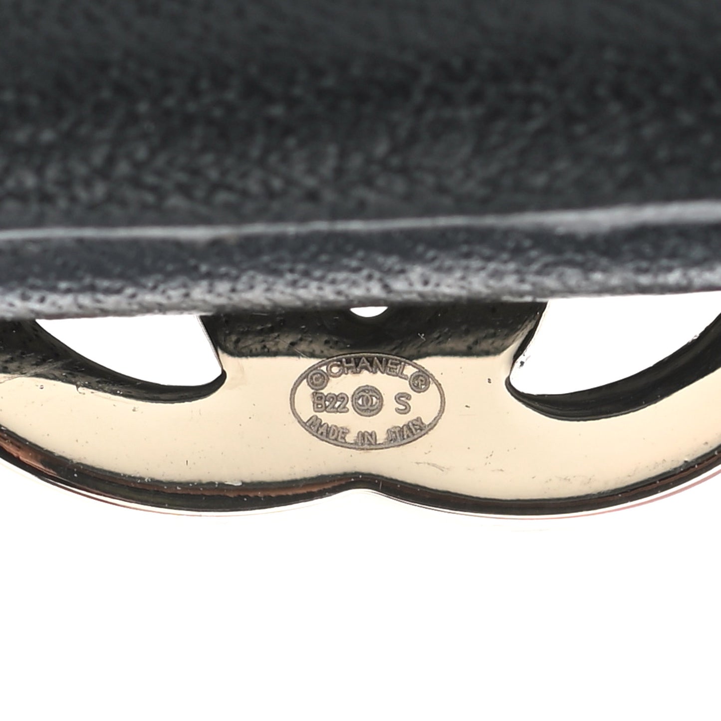 Lambskin Metal CC Chain Headband Black Gold