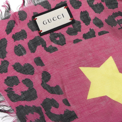 Gucci Silk Leopard Print Scarf Pink 4 of 4