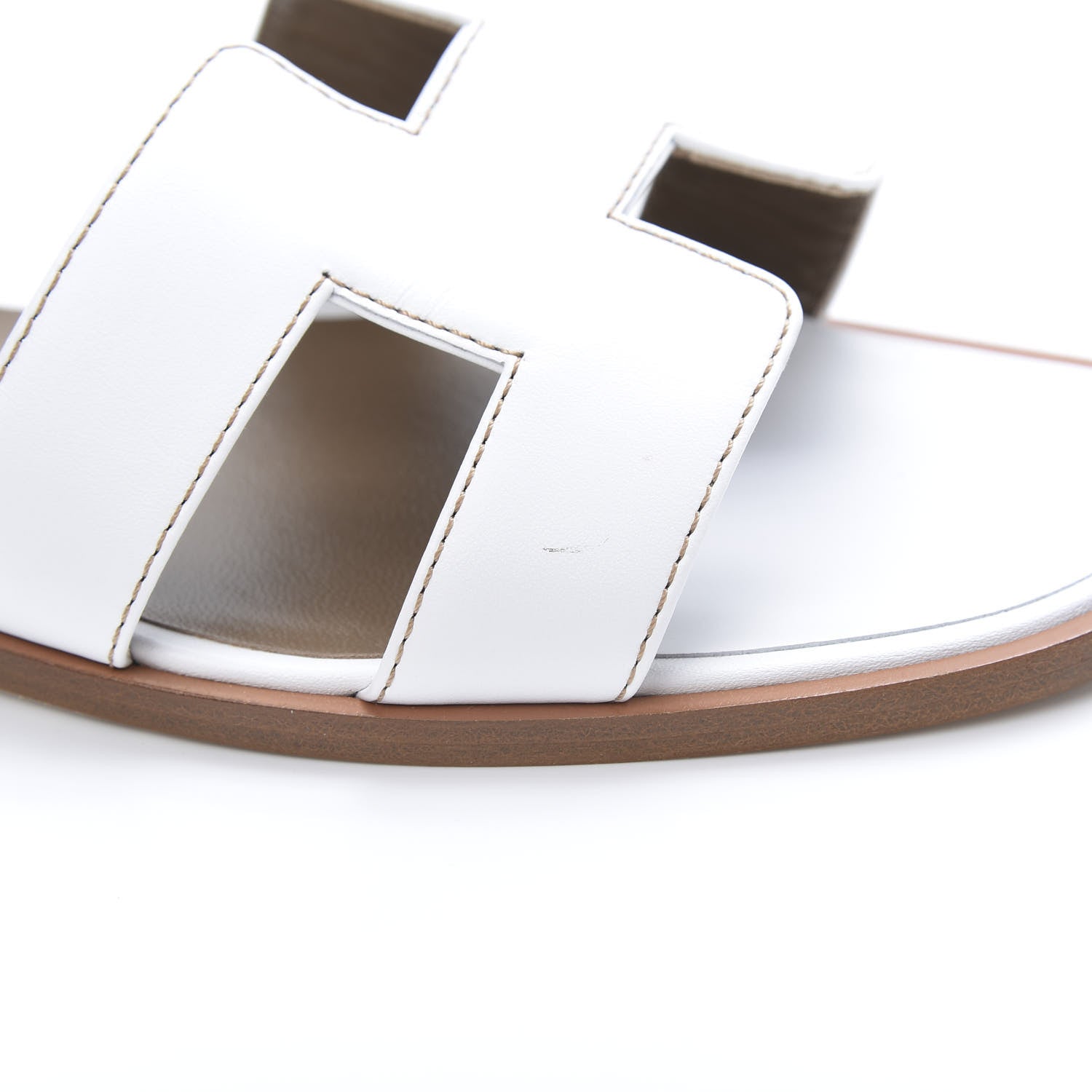 Hermes Box Calfskin Oran Sandals 39 White 11 of 11