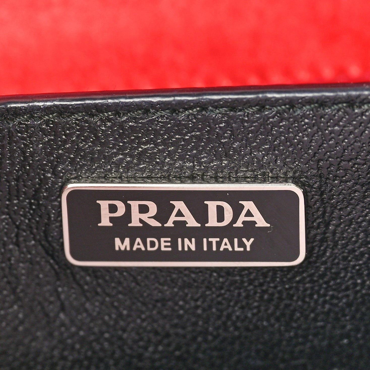 Prada Metallic Vitello Saffiano Cahier Bag Red Black 6 of 11