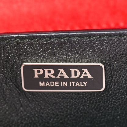 Prada Metallic Vitello Saffiano Cahier Bag Red Black 6 of 11