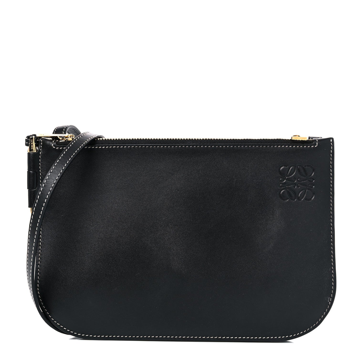 Loewe Calfskin Gate Double Zip Pouch Crossbody Black 1 of 11