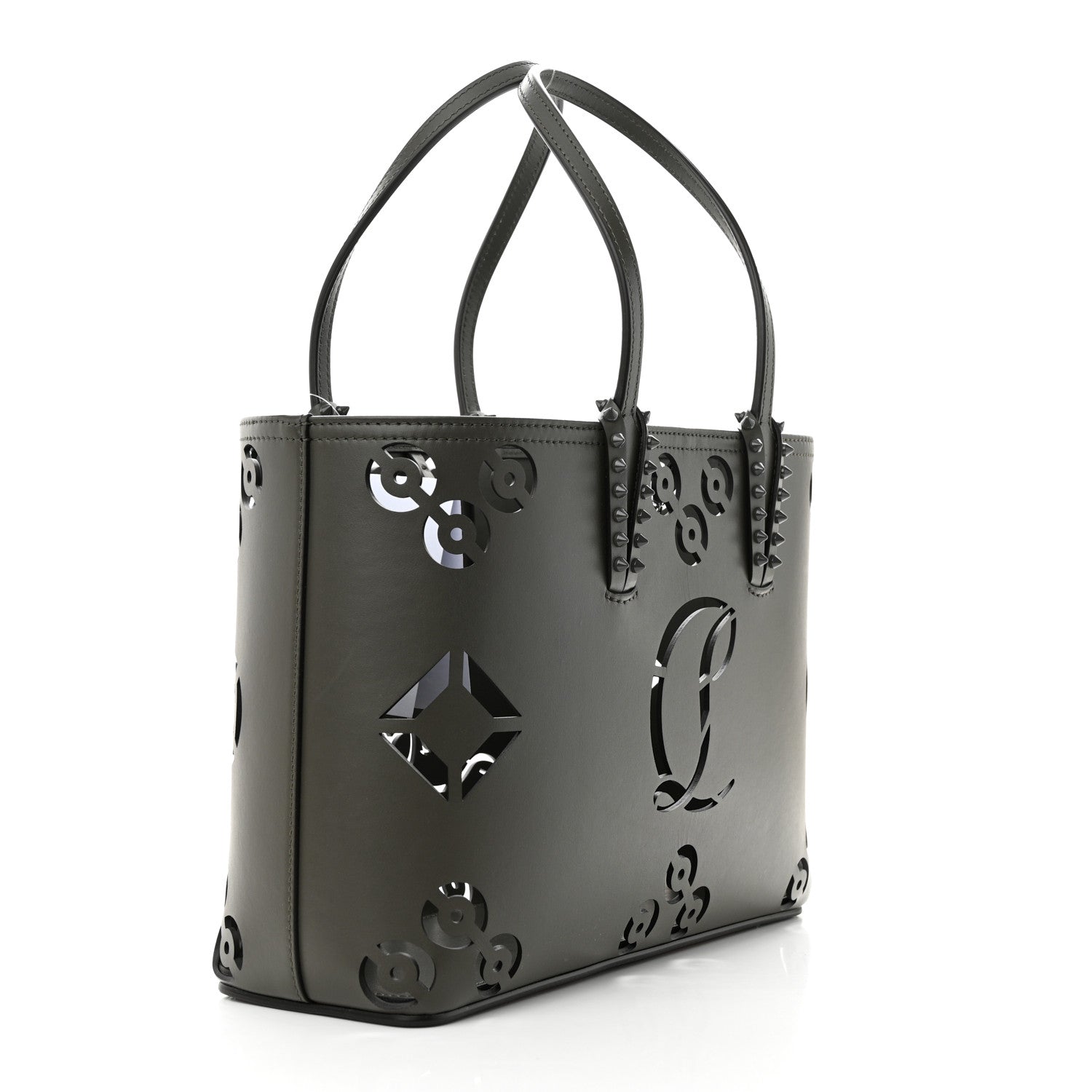 Christian Louboutin Calfskin Loubinthesky Perforated Small Cabata Tote Rocket 4 of 11