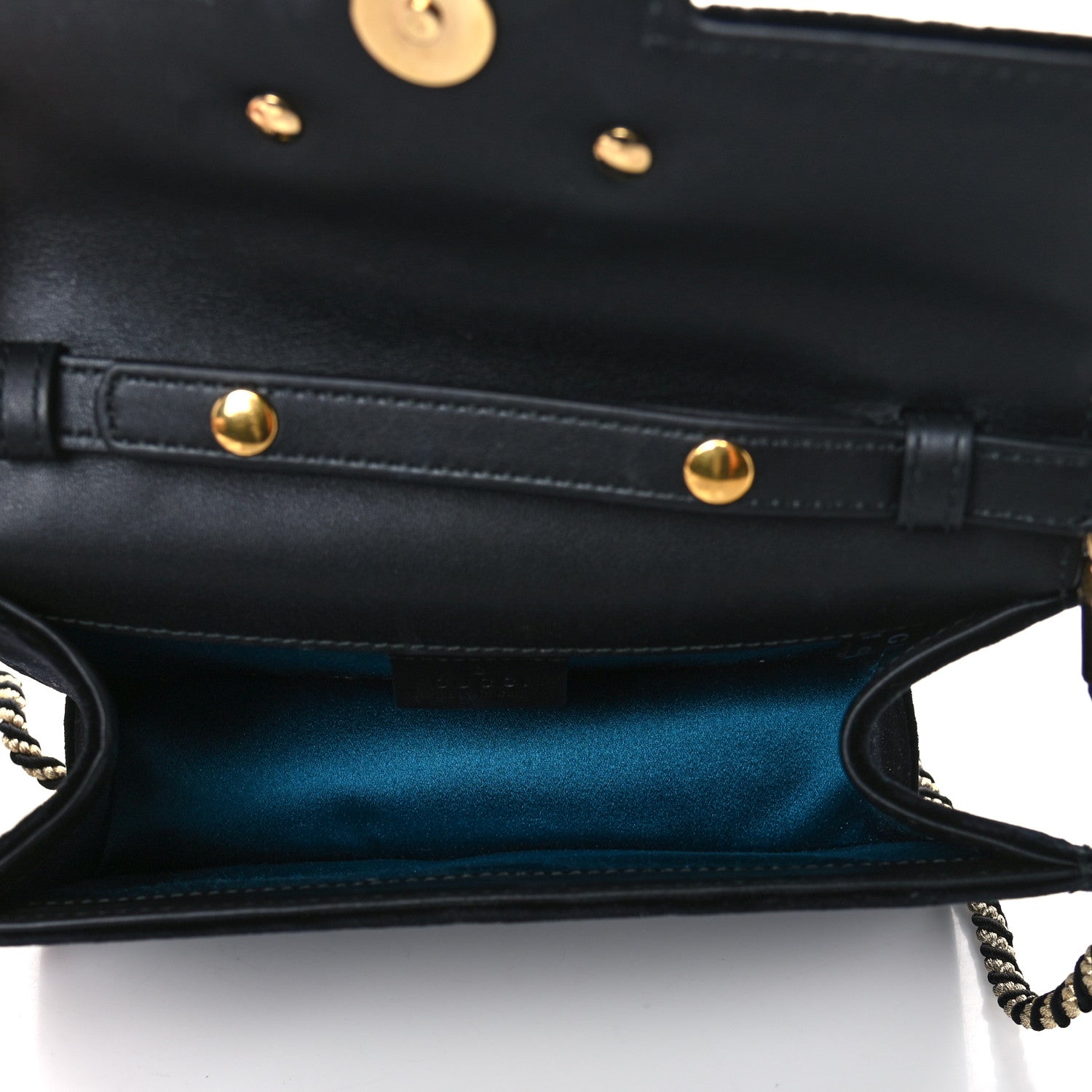 Gucci Velvet Crystal Square G Shoulder Bag Black 5 of 17
