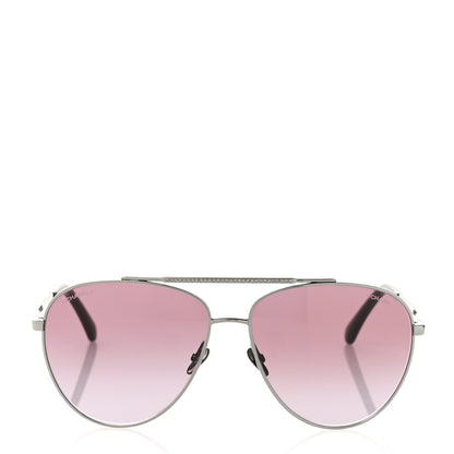 Chanel Metal Aviator Sunglasses 4279-B Silver 2 of 11