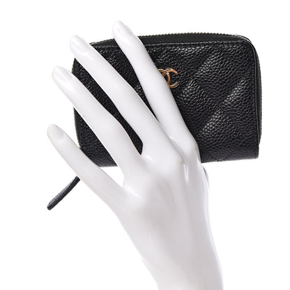 Chanel Caviar Quilted Zip Coin Purse Black 2 of 8