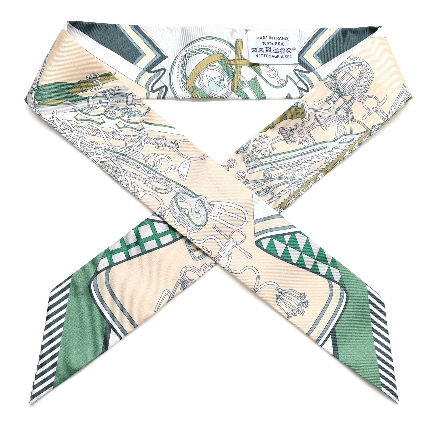 Hermes Silk Cliquetis Twilly Ciel White Menthol 1 of 4