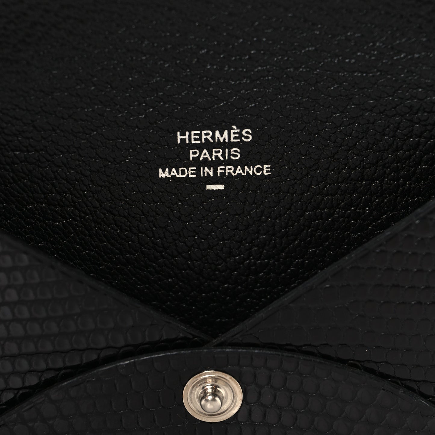 Lizard Calvi Card Case Black
