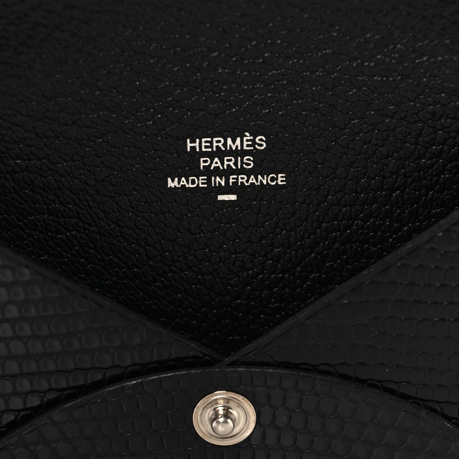 Hermes Lizard Calvi Card Case Black 6 of 7