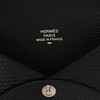 Hermes Lizard Calvi Card Case Black 6 of 7