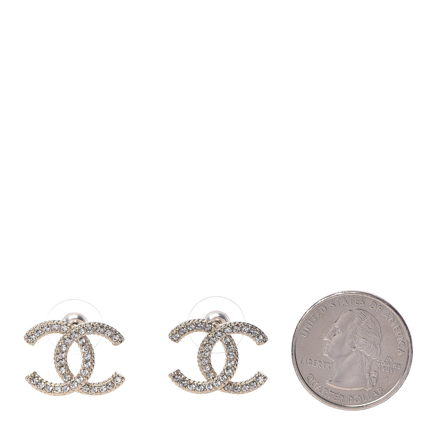 Crystal CC Earrings Gold