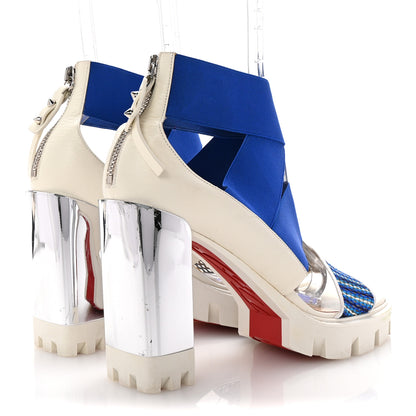 Christian Louboutin Calfskin Patrouiagoma 100 Platform Sandals 40 Blue 5 of 9