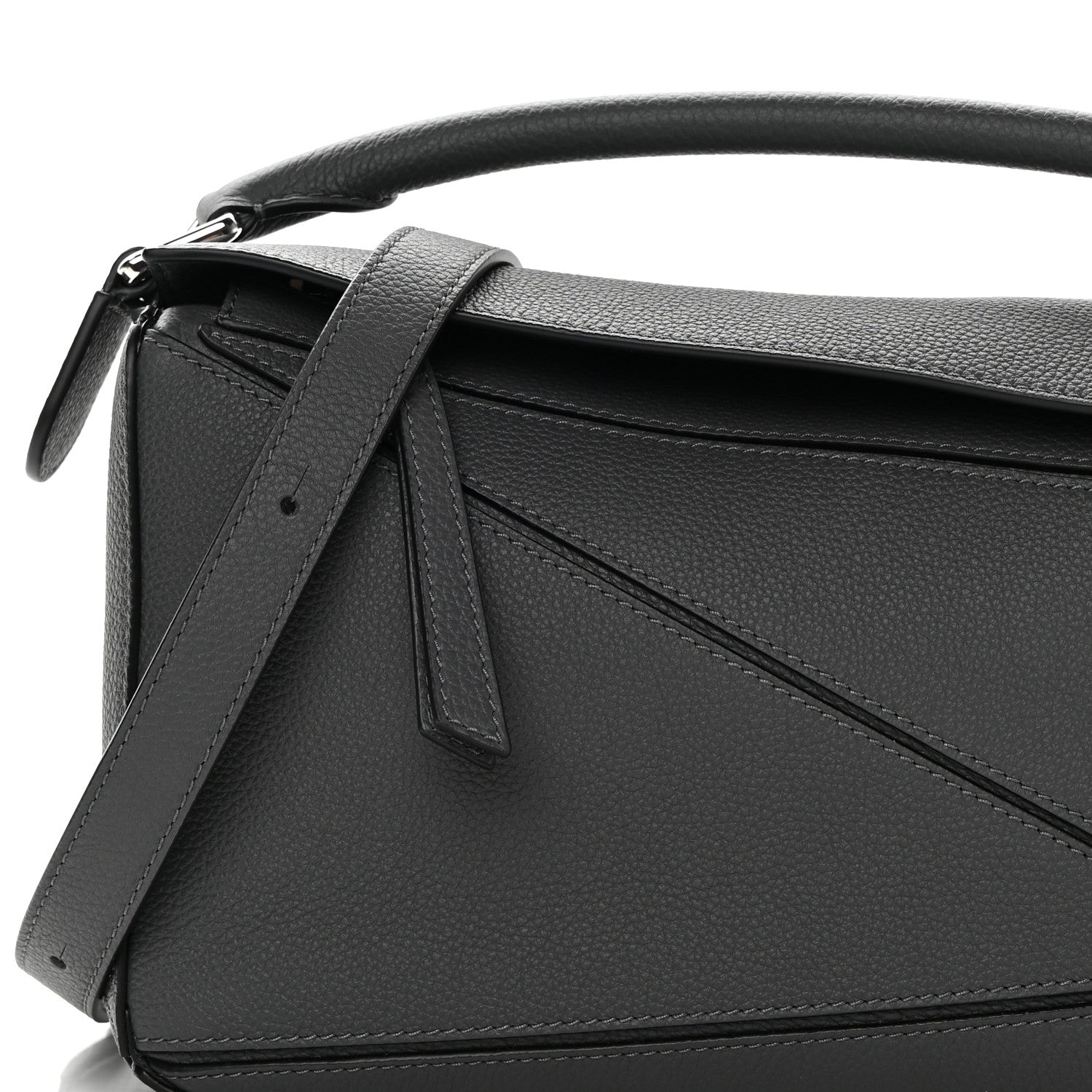 Loewe Calfskin Small Puzzle Bag Gunmetal 7 of 9