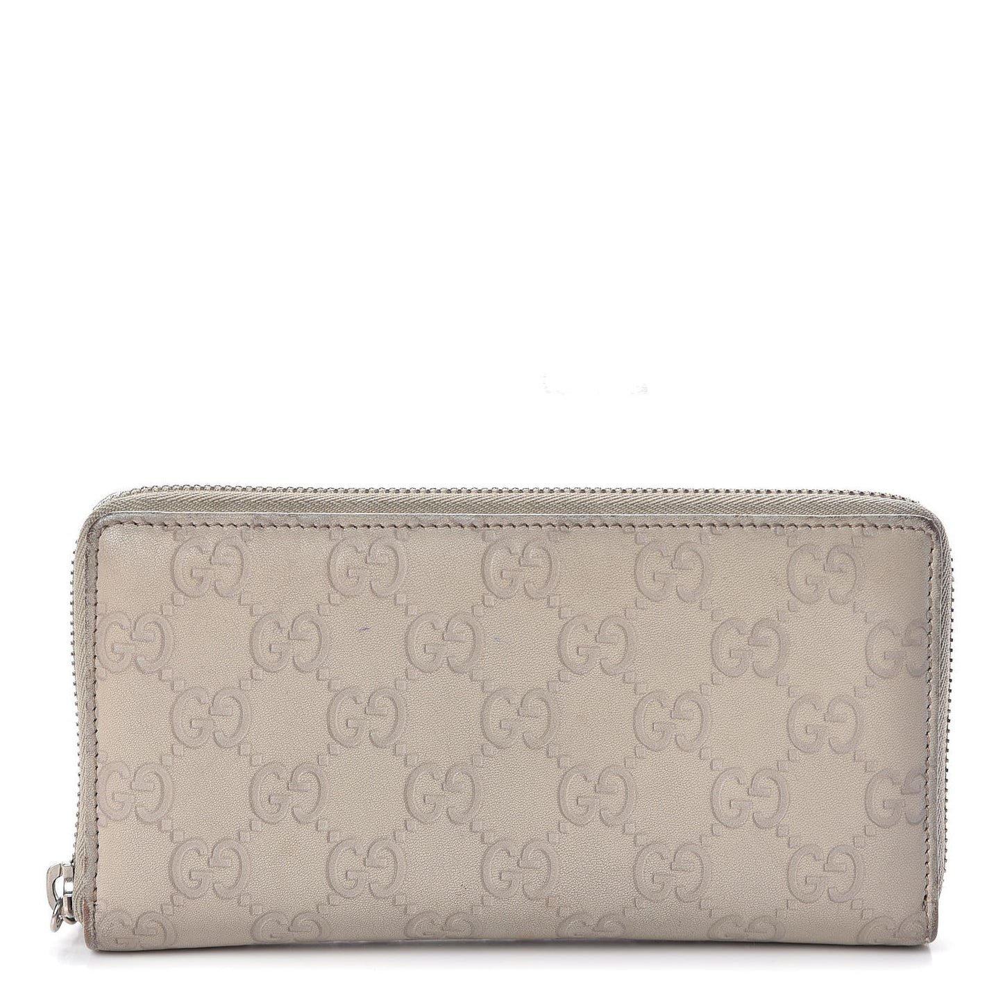 Guccissima Large Twins Zip Around Wallet White