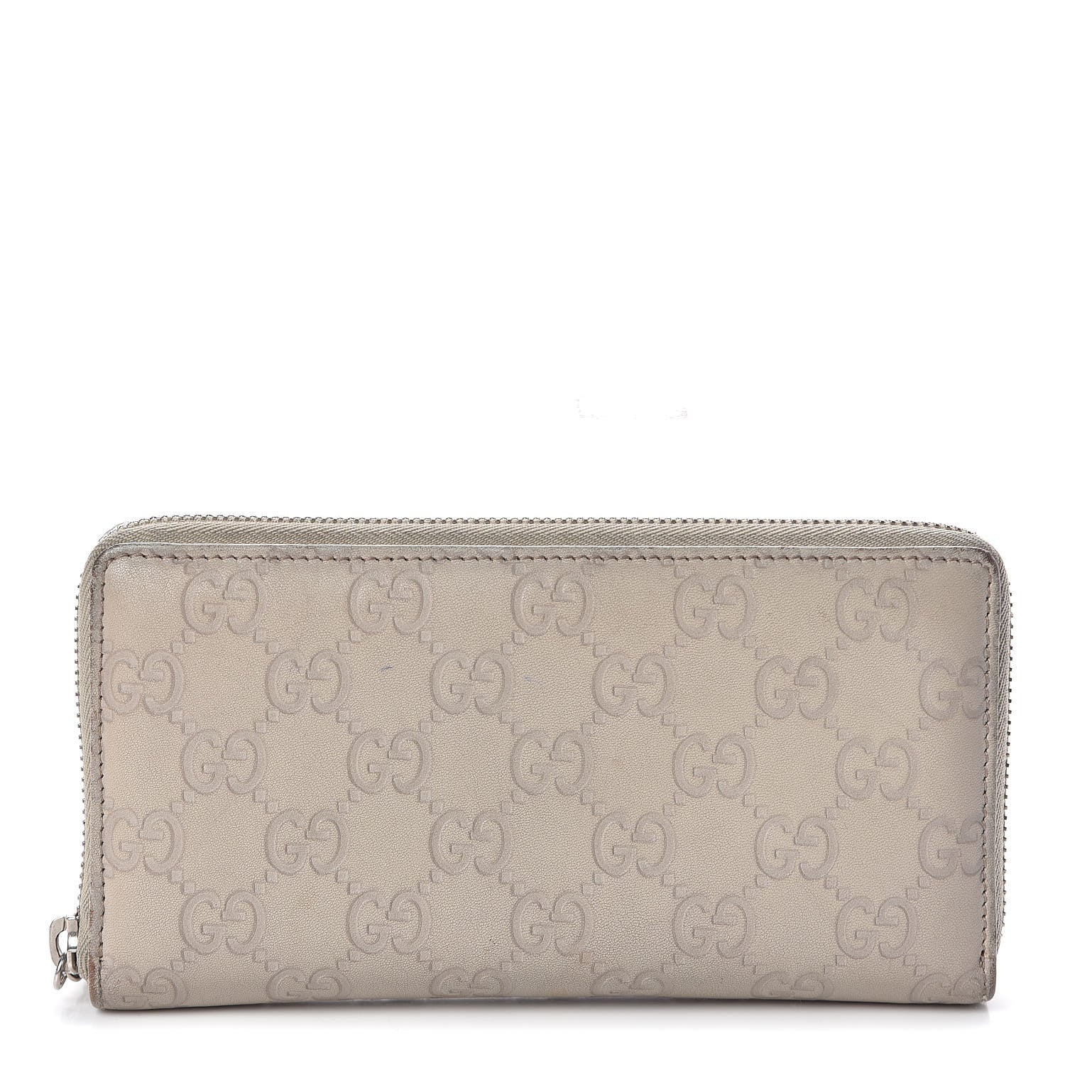 Gucci Guccissima Large Twins Zip Around Wallet White 1 of 17