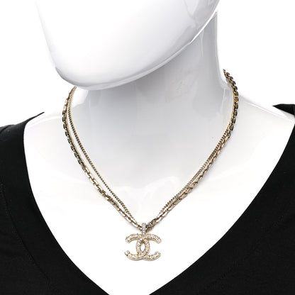 Chanel Crystal CC Multi Strand Chain Necklace Gold 2 of 5