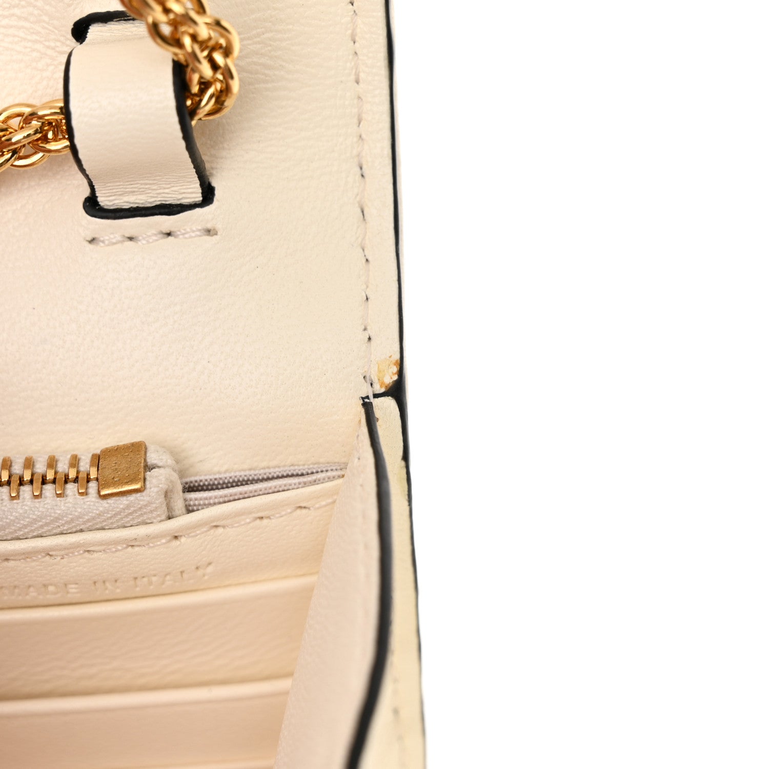 Valentino Garavani Nappa Roman Stud Wallet on Chain Ivory 12 of 14