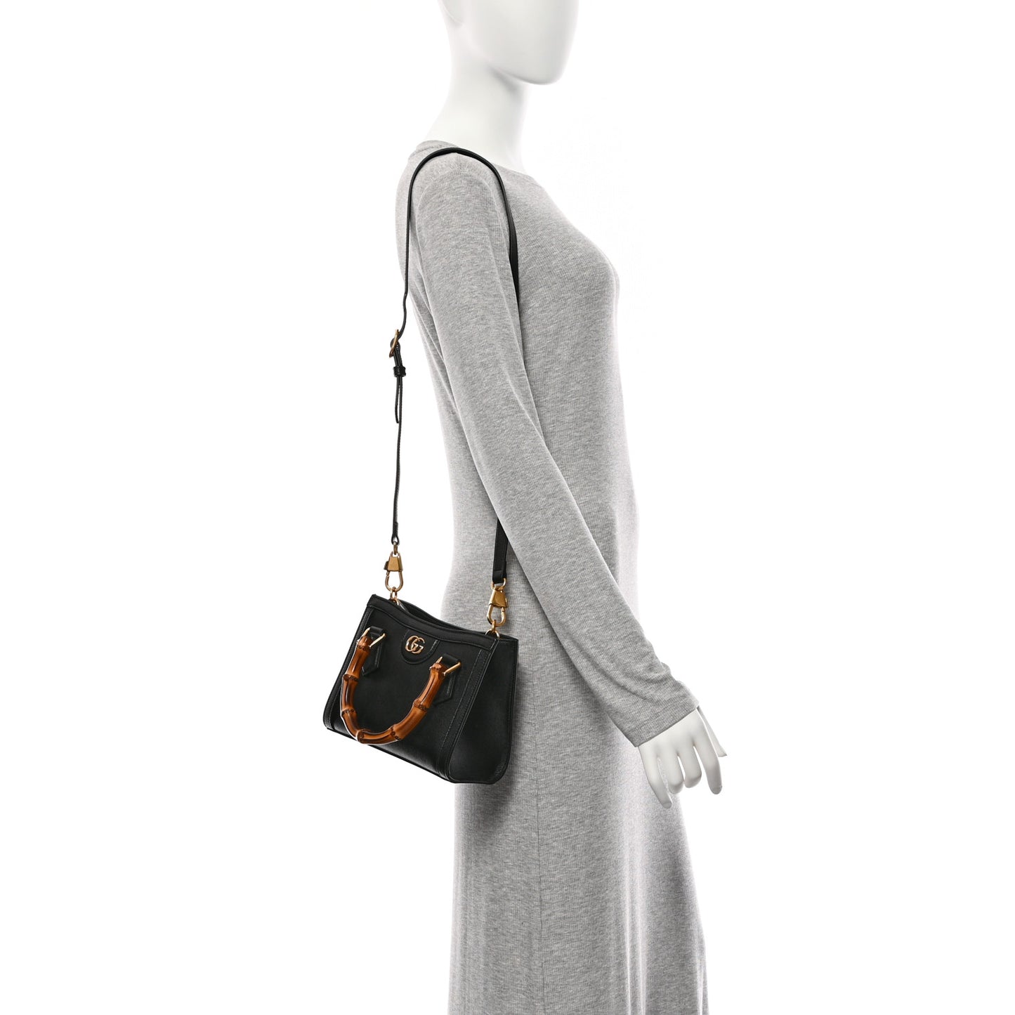 Wonka Grain Calfskin Mini Diana Tote Bag Black Yellow Fluo