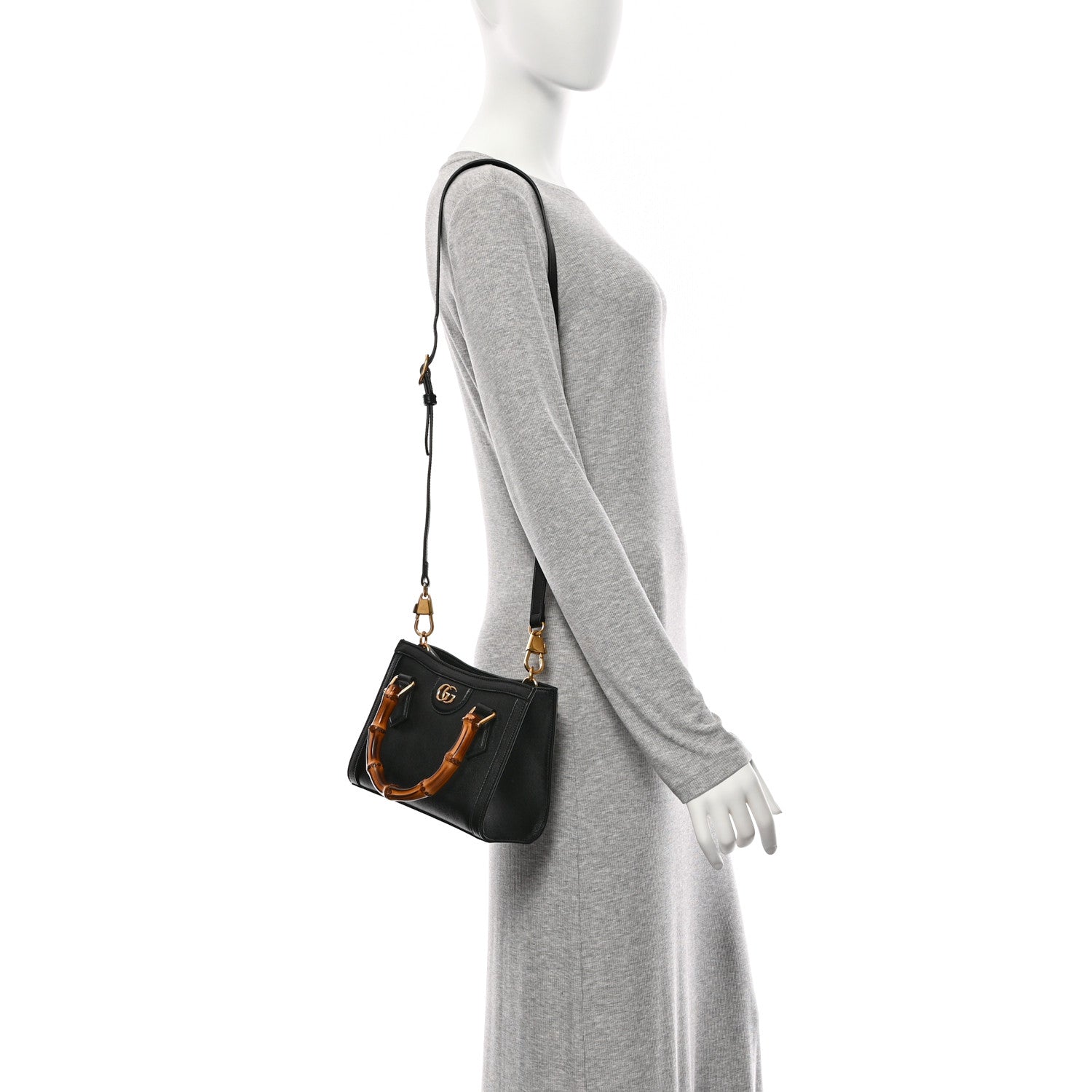 Gucci Wonka Grain Calfskin Mini Diana Tote Bag Black Yellow Fluo 2 of 11