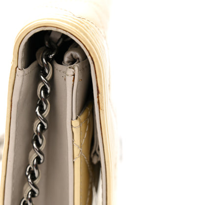 Chanel Iridescent Patent Calfskin Quilted Boy Wallet On Chain WOC Beige 13 of 15
