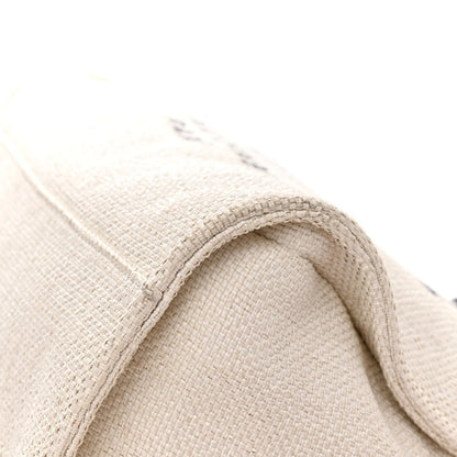 Chanel Woven Straw Raffia Medium Deauville Tote White Navy 14 of 15