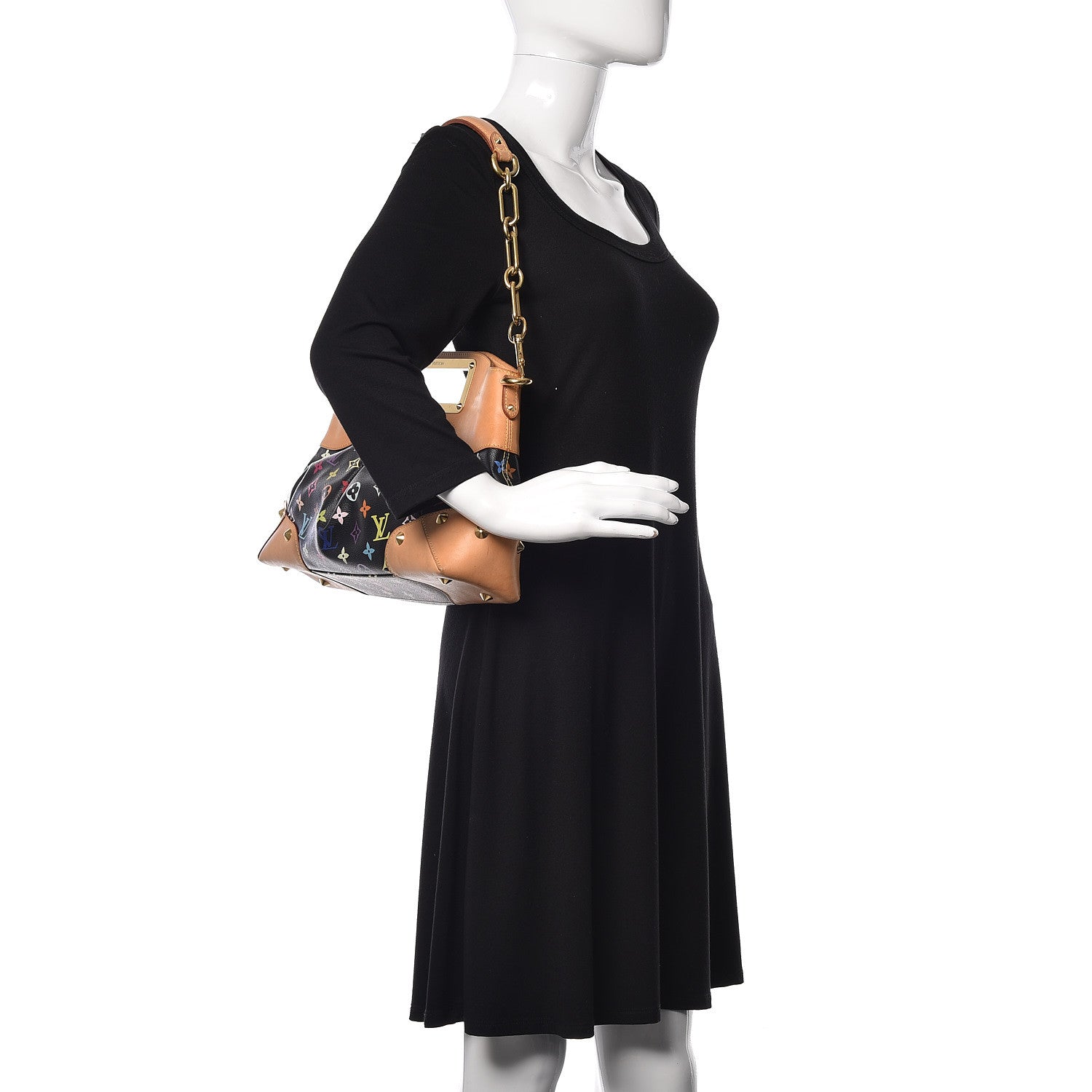 Louis Vuitton Monogram Multicolor Judy MM Black 2 of 7