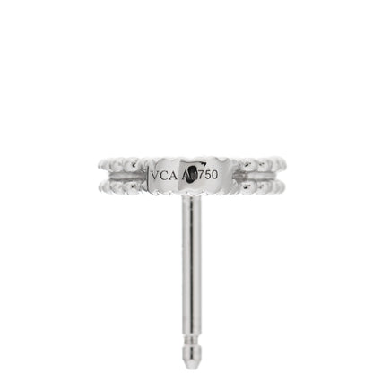 Van Cleef & Arpels 18K White Gold Diamond Sweet Alhambra Earrings 4 of 6