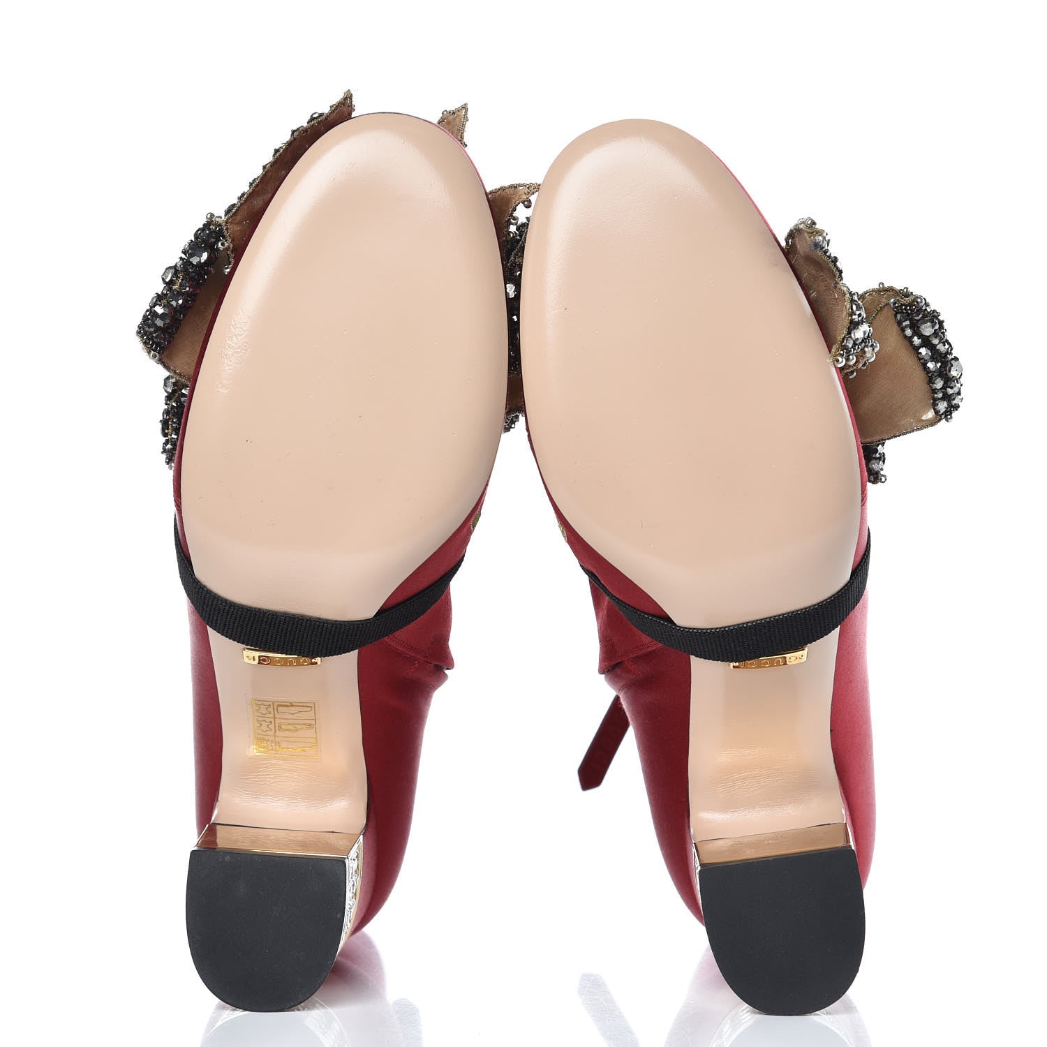 Gucci Silk Satin Malaga Kid Embroidered Candy Dragon Block-Heel Ankle Boot 38 Red 6 of 12