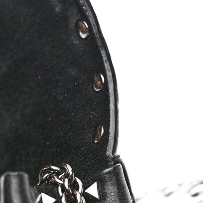 Valentino Garavani Craquele Nappa Small Rockstud Spike Shoulder Bag Black 9 of 11