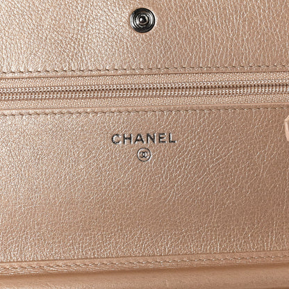 Chanel Metallic Calfskin Lucky Charms Casino 2.55 Reissue Wallet On Chain WOC Beige 6 of 14