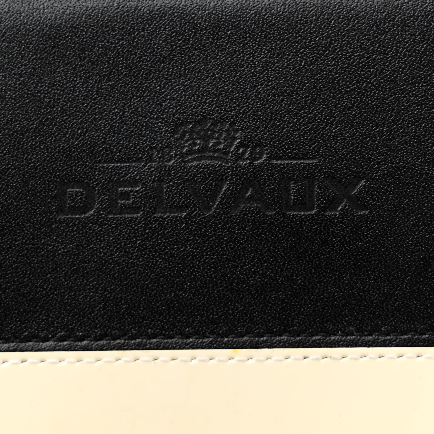 Delvaux Calfskin Patent Calfskin GM Tempete Satchel Black White 6 of 18