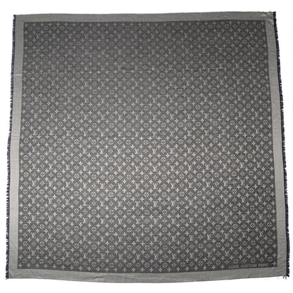 Louis Vuitton Silk Wool Monogram Denim Shawl Black 3 of 5
