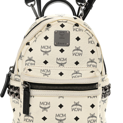 MCM Visetos Side Stud X-Mini Stark Bebe Boo Backpack White 14 of 28