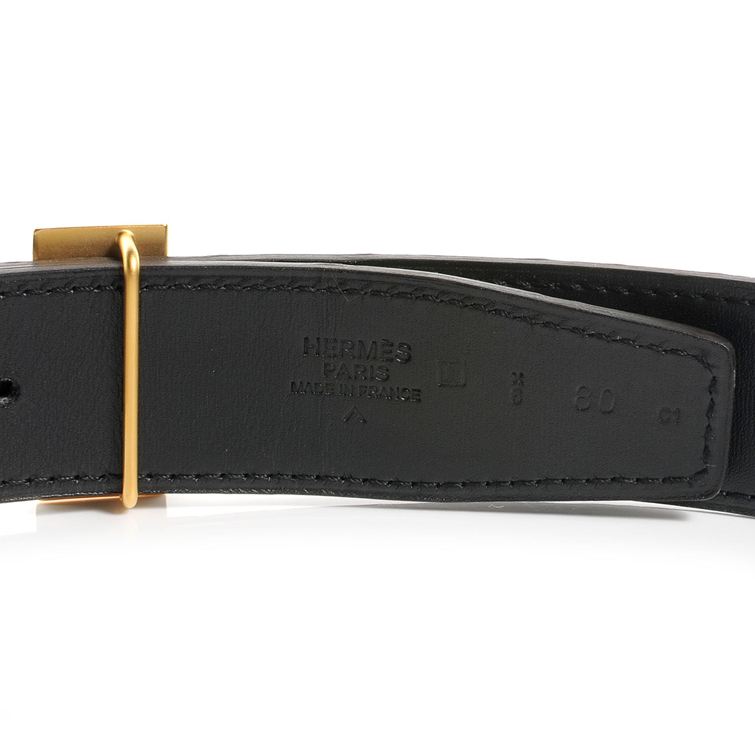 Hermes Matte Porosus Crocodile 32mm Martelee H Buckle Belt Noir 80 6 of 6
