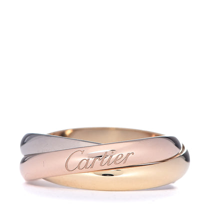 Cartier 18K Pink Yellow White Gold Small Trinity Ring 49 4.75 1 of 5