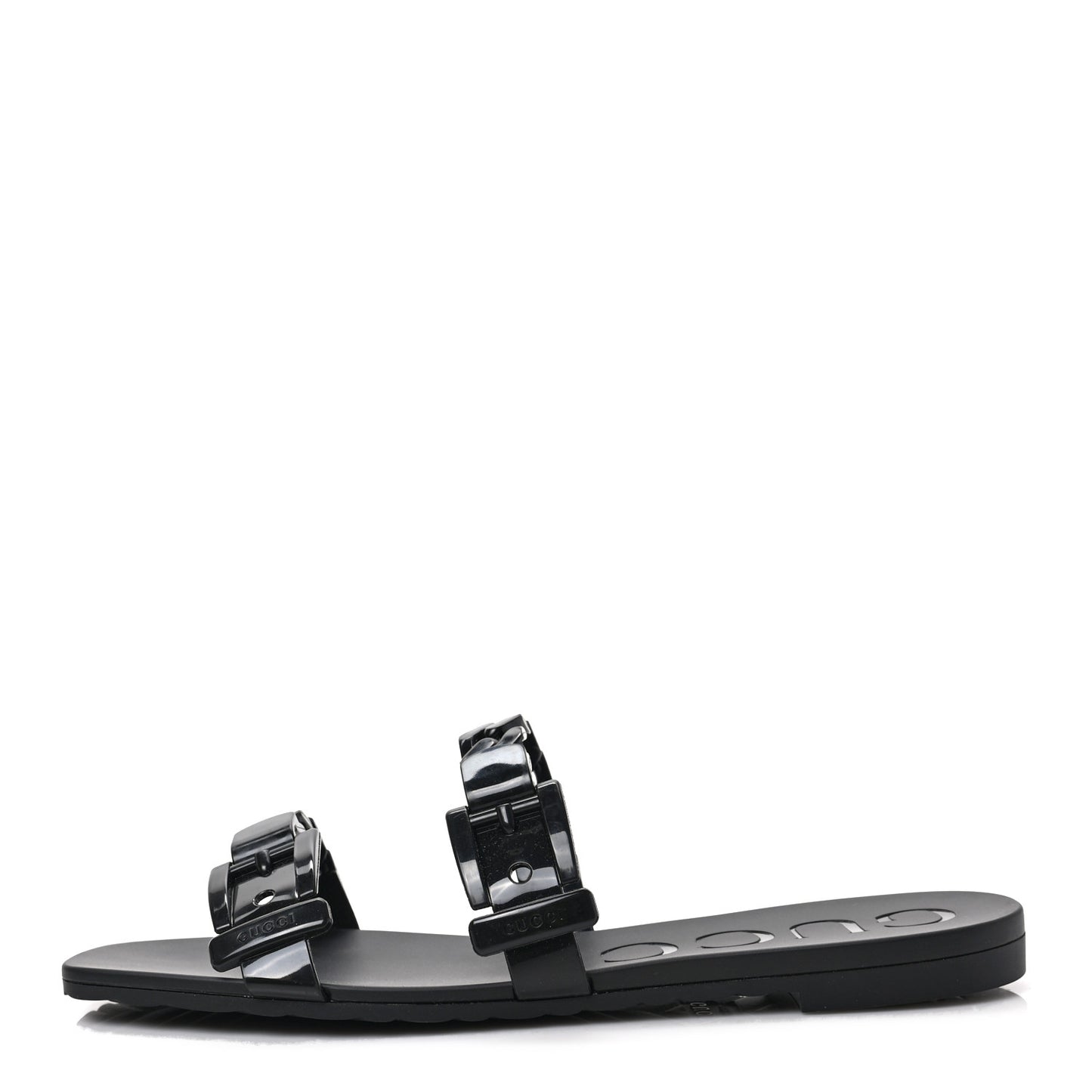 Rubber Womens Slide Sandals 38 Black