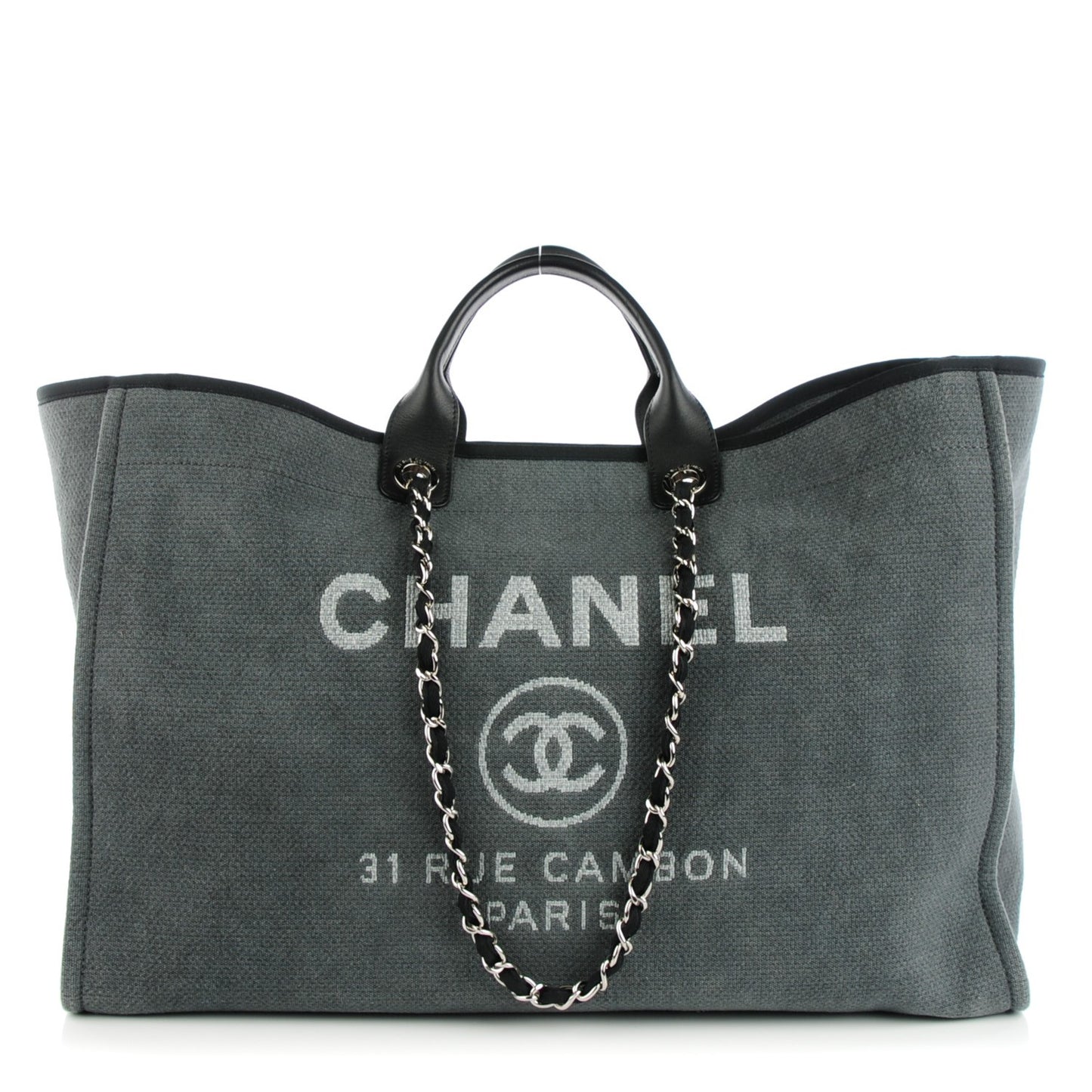 Canvas Extra Large Deauville Tote Dark Grey